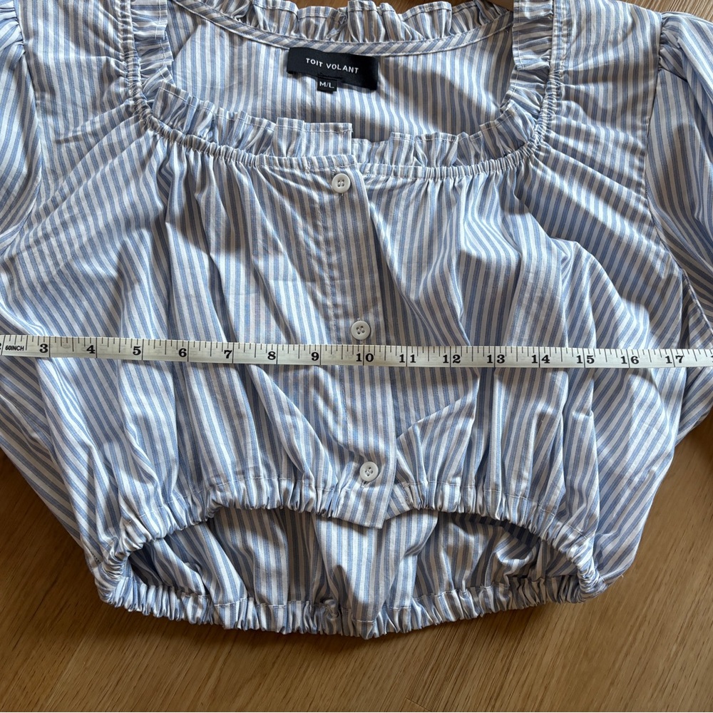 Toit Volant Blue Striped Blouse - Picture 3 of 9